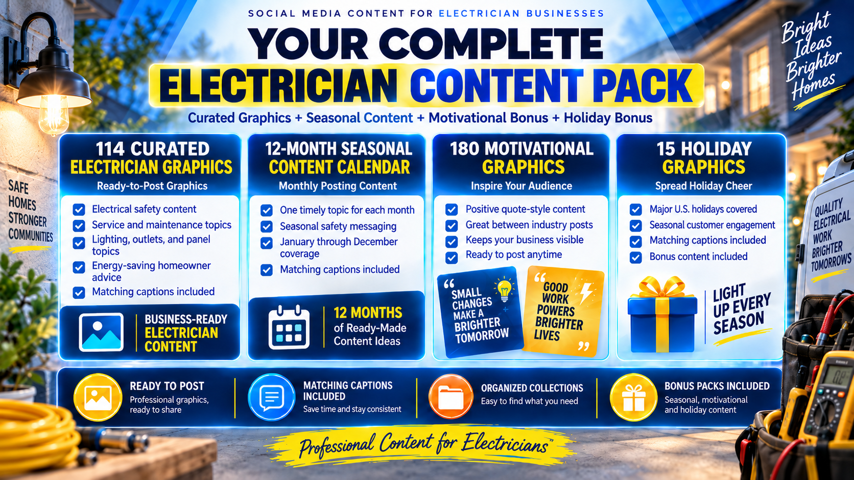 Electrician social media content pack